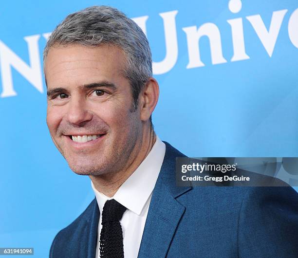 Personality Andy Cohen arrives at the 2017 NBCUniversal Winter Press Tour - Day 1 at Langham Hotel on January 17, 2017 in Pasadena, California.