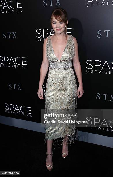 Actress Britt Robertson attends the premiere of STX Entertainment's "The Space Between Us" at ArcLight Hollywood on January 17, 2017 in Hollywood,...