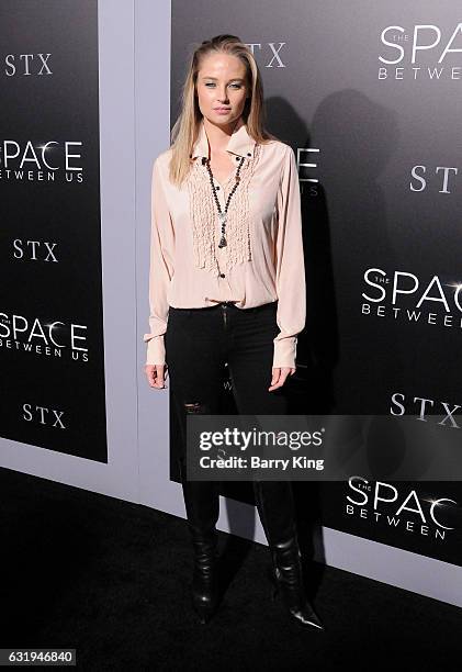 Actress Genevieve Morton attends the premiere of STX Entertainment's 'The Space Between Us' at ArcLight Hollywood on January 17, 2017 in Hollywood,...