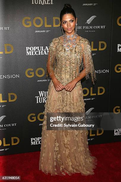 Camila Alves attends TWC-Dimension with Popular Mechanics, The Palm Court & Wild Turkey Bourbon Host the Premiere of "Gold" at AMC Loews Lincoln...