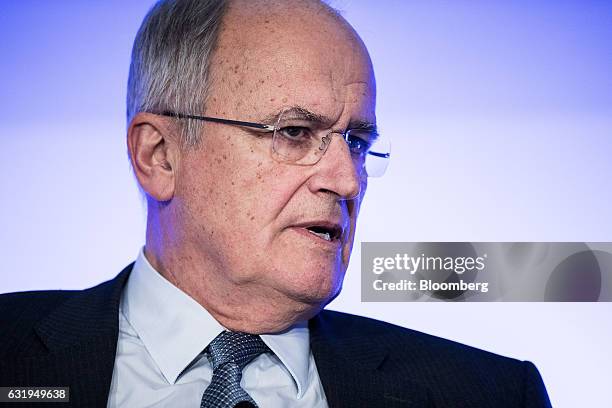 Karl Sevelda, chief executive officer of Raiffeisen Bank International AG, speaks during the Euromoney Central And Eastern European Forum, in Vienna,...