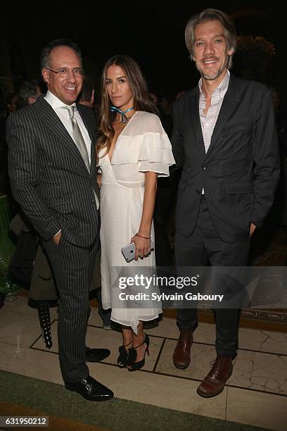 Andrew Saffir, Minnie Mortimer and Stephen Gaghan attend TWC-Dimension with Popular Mechanics, The Palm Court & Wild Turkey Bourbon Host the After...