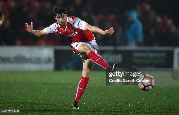 Jack Sowerby of Fleetwood Town during The Emirates FA Cup Third Round Replay between Fleetwood Town and Bristol City at Highbury Stadium on January...