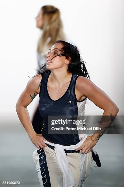 Dancers perform on the runway at the Sportalm show during the Mercedes-Benz Fashion Week Berlin A/W 2017 at Kaufhaus Jandorf on January 18, 2017 in...