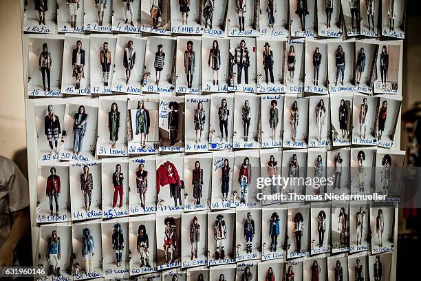 General view backstage ahead of the Sportalm show during the Mercedes-Benz Fashion Week Berlin A/W 2017 at Kaufhaus Jandorf on January 18, 2017 in...