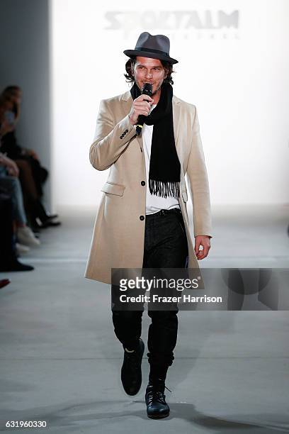 Ro Bergmann performs at the Sportalm show during the Mercedes-Benz Fashion Week Berlin A/W 2017 at Kaufhaus Jandorf on January 18, 2017 in Berlin,...