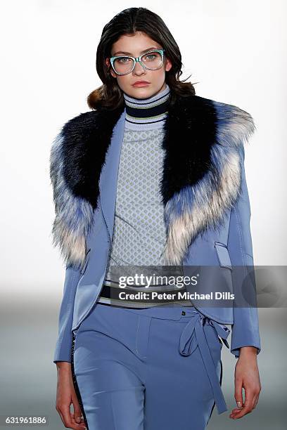 Model walks the runway at the Sportalm show during the Mercedes-Benz Fashion Week Berlin A/W 2017 at Kaufhaus Jandorf on January 18, 2017 in Berlin,...