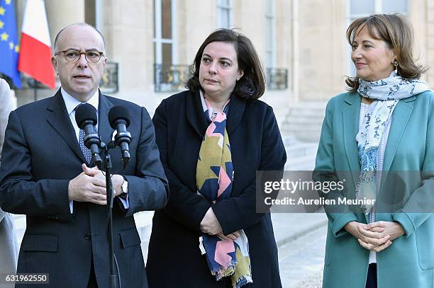 French Prime Minister Bernard Cazeneuve, Segolene Royal, French Minister of Ecology, Sustainable Development and Energy and French Housing Minister...