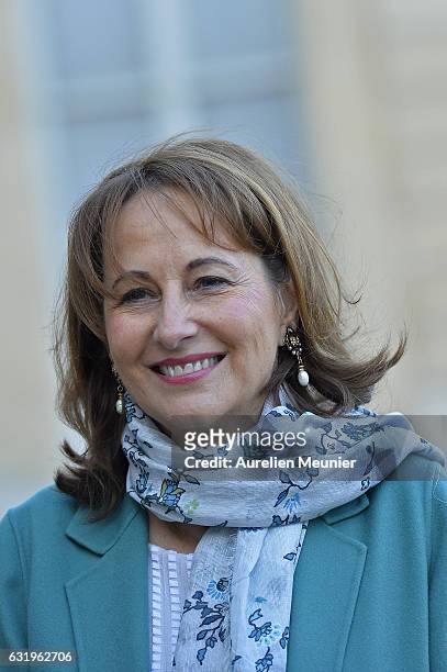 Segolene Royal, French Minister of Ecology, Sustainable Development and Energy attends an emergency meeting concerning the cold weather in France at...