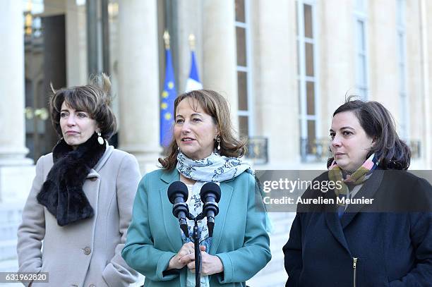 Marisol Touraine, French Minister for Social Affairs and Health, Segolene Royal, French Minister of Ecology, Sustainable Development and Energy and...