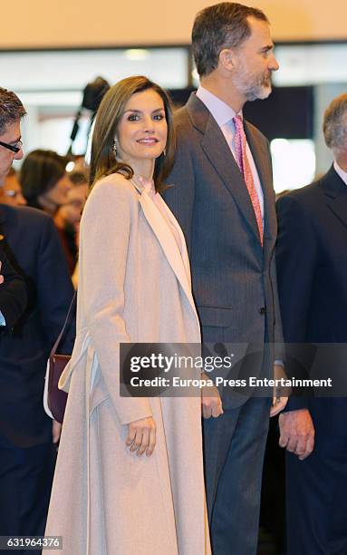 King Felipe VI of Spain and Queen Letizia of Spain attend FITUR International Tourism Fair opening at Ifema on January 18, 2017 in Madrid, Spain.