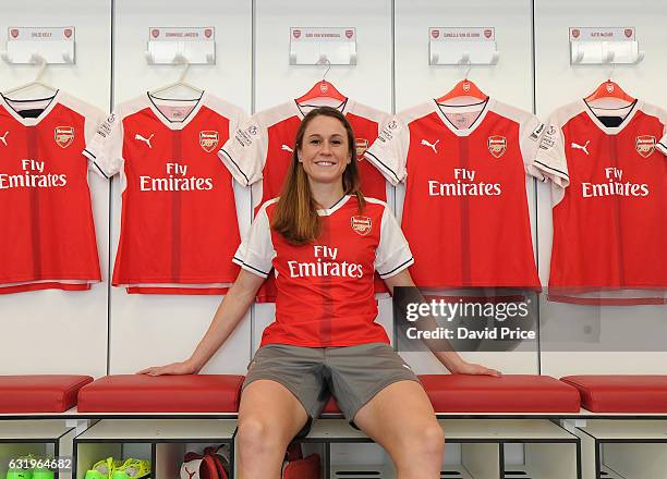 Arsenal Ladies latest signing Heather O'Reilly at London Colney on January 16, 2017 in St Albans, England.