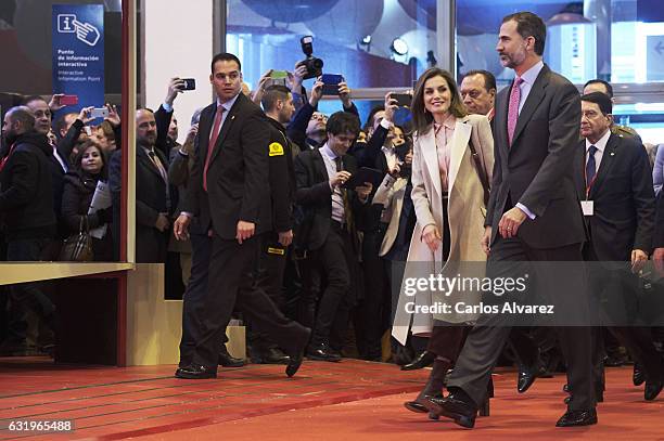 King Felipe VI of Spain and Queen Letizia of Spain attend the FITUR International Tourism Fair opening at Ifema on January 18, 2017 in Madrid, Spain.