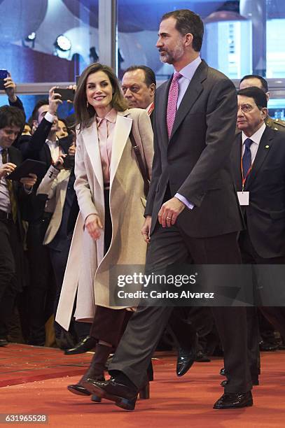 King Felipe VI of Spain and Queen Letizia of Spain attend the FITUR International Tourism Fair opening at Ifema on January 18, 2017 in Madrid, Spain.