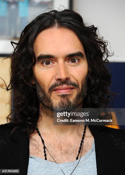 Russell Brand launches RAPt's new employment services aimed at supporting addicts and reduce re-offending at Trew Era Cafe on January 18, 2017 in...