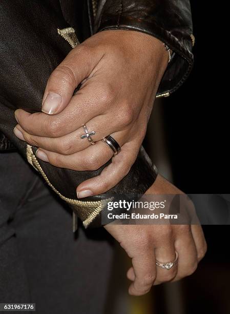 Cristina Pedroche, rings detail, presents McFIT Gym at Nuevos Ministerios Station on January 18, 2017 in Madrid, Spain.