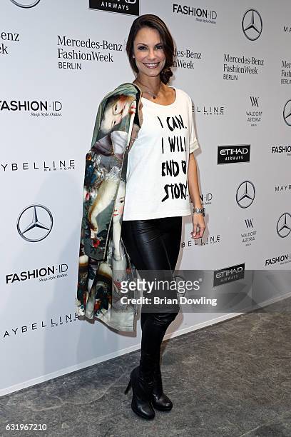 Simone Voss attends the Rebekka Ruetz show during the Mercedes-Benz Fashion Week Berlin A/W 2017 at Kaufhaus Jandorf on January 18, 2017 in Berlin,...