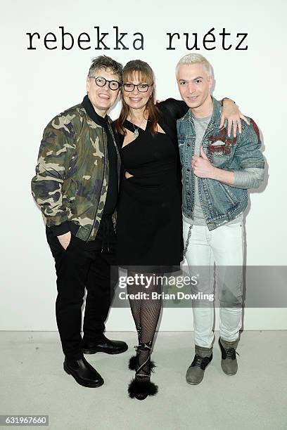 Rolf Scheider, Maren Gilzer and Julian David attend the Rebekka Ruetz show during the Mercedes-Benz Fashion Week Berlin A/W 2017 at Kaufhaus Jandorf...