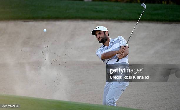 Alexander Levy of France on the 4th hole during the pro-am event prior to the Abu Dhabi HSBC Championship at Abu Dhabi Golf Club on January 18, 2017...