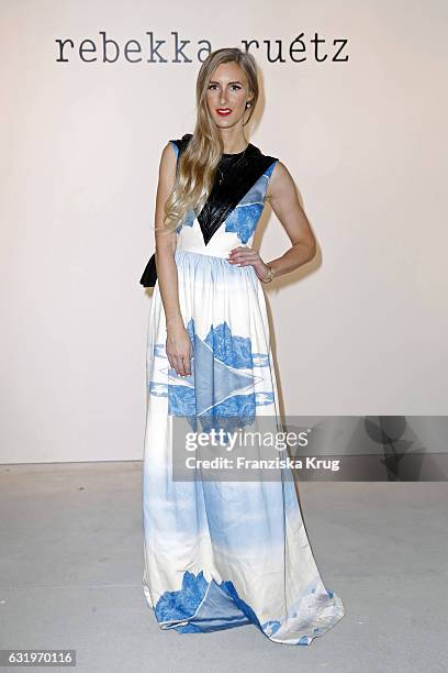 Leslie Huhn attends the Rebekka Ruetz show during the Mercedes-Benz Fashion Week Berlin A/W 2017 at Kaufhaus Jandorf on January 18, 2017 in Berlin,...