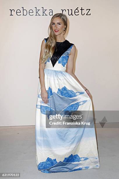 Leslie Huhn attends the Rebekka Ruetz show during the Mercedes-Benz Fashion Week Berlin A/W 2017 at Kaufhaus Jandorf on January 18, 2017 in Berlin,...