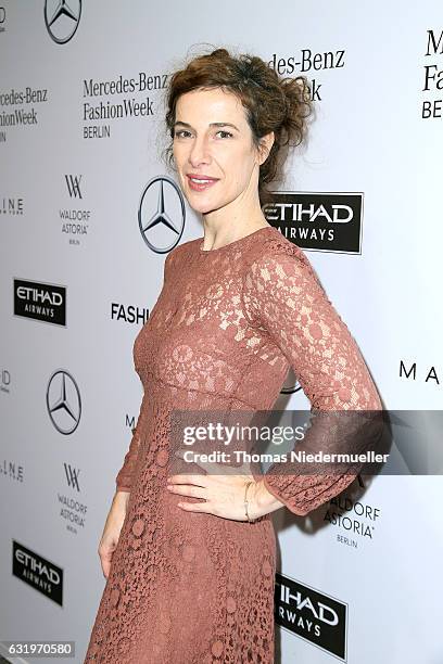 Clelia Sarto attends the Rebekka Ruetz show during the Mercedes-Benz Fashion Week Berlin A/W 2017 at Kaufhaus Jandorf on January 18, 2017 in Berlin,...