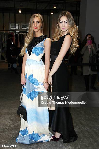 Caro Einhoff and Leslie Huhn attend the Rebekka Ruetz show during the Mercedes-Benz Fashion Week Berlin A/W 2017 at Kaufhaus Jandorf on January 18,...