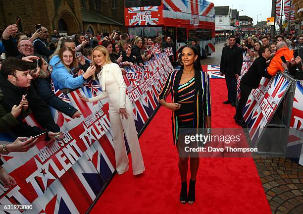 Britain's Got Talent judges Amanda Holden and Alesha Dixon arrive for the Blackpool auditions for 'Britain's Got Talent' at The Opera House on...