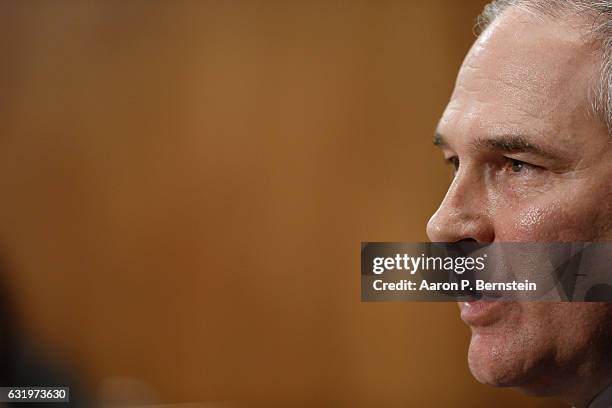 Oklahoma Attorney General Scott Pruitt, President-elect Donald Trump's choice to head the Environmental Protection Agency, testifies during his...