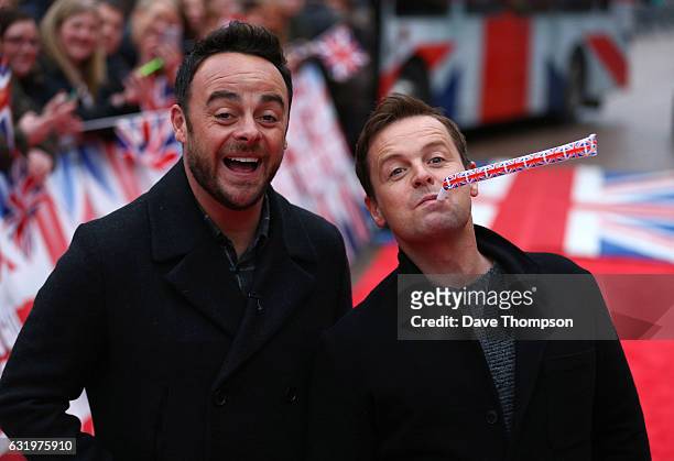 Britain's Got Talent presenters Anthony McPartlin, left, and Declan Donnelly arrive for the Blackpool auditions for 'Britain's Got Talent' at The...