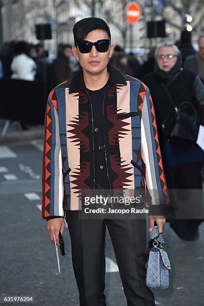 Bryan Boy is seen arriving at Valentino Fashion Show during the Paris Fashion Week - Menswear Fall/Winter 2017/2018 on January 18, 2017 in Paris,...