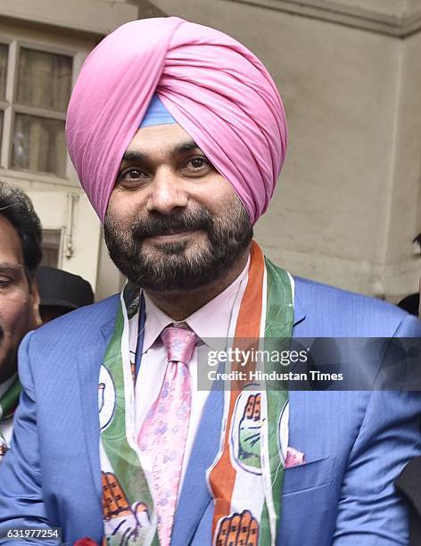 Navjot Singh Sidhu, Congress leader from Amritsar East constituency, addressing the media persons after filing the nomination papers, on January 18,...