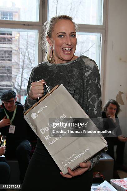 Actress Eva Mona Rodekirchen during the Mercedes-Benz Fashion Week Berlin A/W 2017 at Kaufhaus Jandorf on January 17, 2017 in Berlin, Germany.