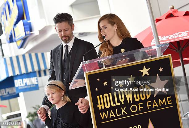 Actress Amy Adams, husband Darren Le Gallo and daughter Aviana Olea Le Gallo attend the ceremony honoring Amy Adams with star on the Hollywood Walk...