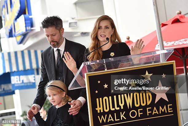 Actress Amy Adams, husband Darren Le Gallo and daughter Aviana Olea Le Gallo attend the ceremony honoring Amy Adams with star on the Hollywood Walk...