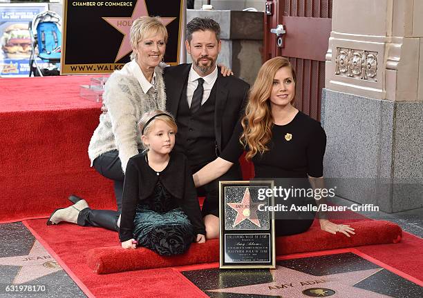 Actress Amy Adams, husband Darren Le Gallo, daughter Aviana Olea Le Gallo and mom Kathryn Adams attend the ceremony honoring Amy Adams with star on...