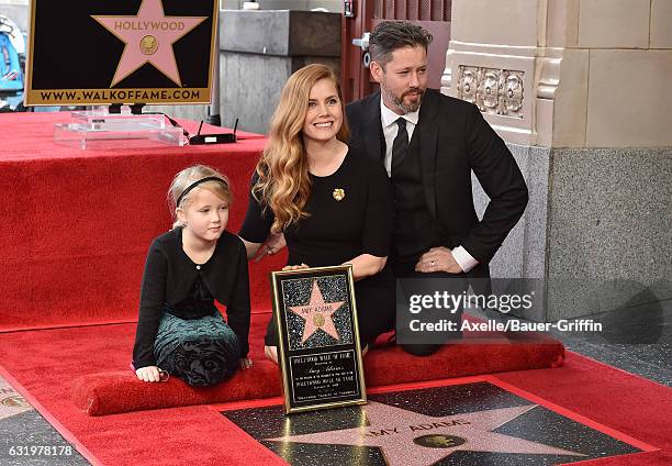 Actress Amy Adams, husband Darren Le Gallo and daughter Aviana Olea Le Gallo attend the ceremony honoring Amy Adams with star on the Hollywood Walk...