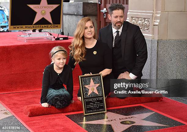 Actress Amy Adams, husband Darren Le Gallo and daughter Aviana Olea Le Gallo attend the ceremony honoring Amy Adams with star on the Hollywood Walk...