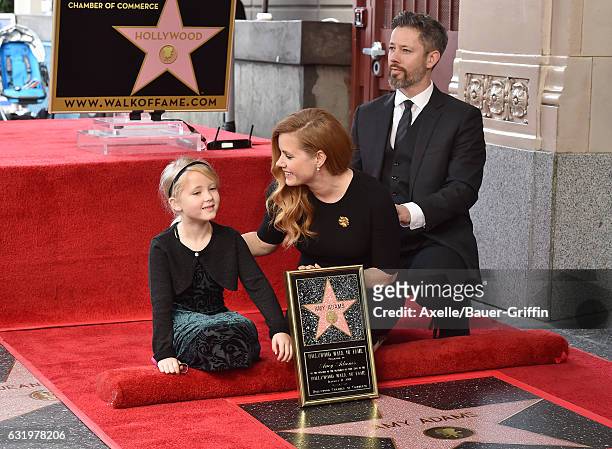 Actress Amy Adams, husband Darren Le Gallo and daughter Aviana Olea Le Gallo attend the ceremony honoring Amy Adams with star on the Hollywood Walk...