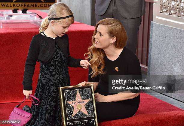 Actress Amy Adams and daughter Aviana Olea Le Gallo attend the ceremony honoring Amy Adams with star on the Hollywood Walk of Fame on January 11,...
