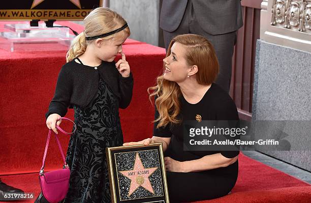 Actress Amy Adams and daughter Aviana Olea Le Gallo attend the ceremony honoring Amy Adams with star on the Hollywood Walk of Fame on January 11,...