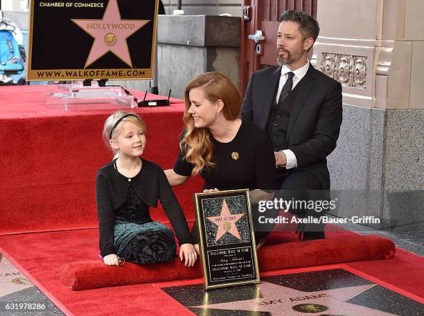 Actress Amy Adams, husband Darren Le Gallo and daughter Aviana Olea Le Gallo attend the ceremony honoring Amy Adams with star on the Hollywood Walk...