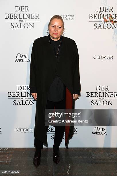 Kerstin Schneider attends the group presentation during the Der Berliner Mode Salon A/W 2017 at Kronprinzenpalais on January 18, 2017 in Berlin,...