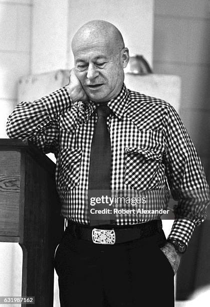 Photographer Arthur Rothstein talks with students at Daytona Beach Community College at a 1982 photography workshop at the college in Daytona Beach,...