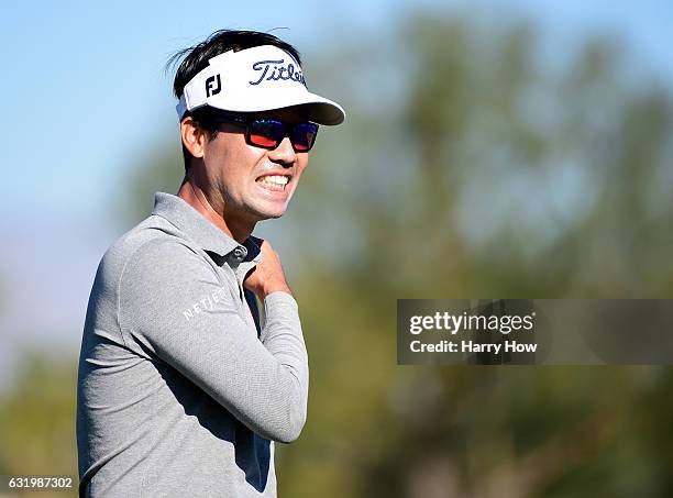 Kevin Na smiles during practice for the CareerBuilder Challenge at PGA West on January 18, 2017 in La Quinta, California.