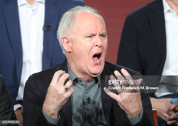 Actor John Lithgow of the television show 'Trial and Error' speaks onstage during the NBCUniversal portion of the 2017 Winter Television Critics...