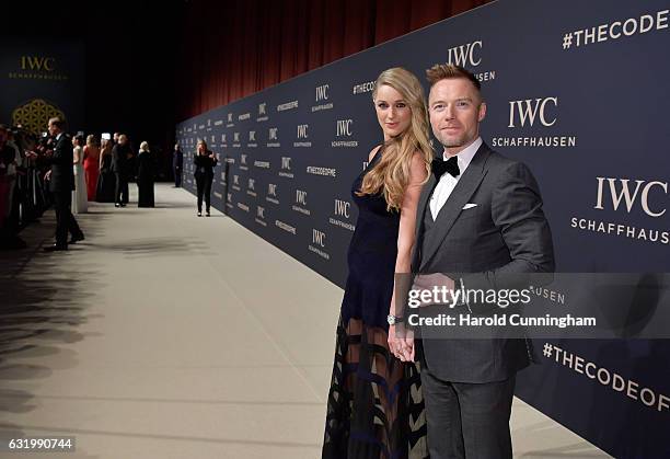 Storm Keating and Ronan Keating attend the IWC Schaffhausen "Decoding the Beauty of Time" Gala Dinner during the launch of the Da Vinci Novelties...