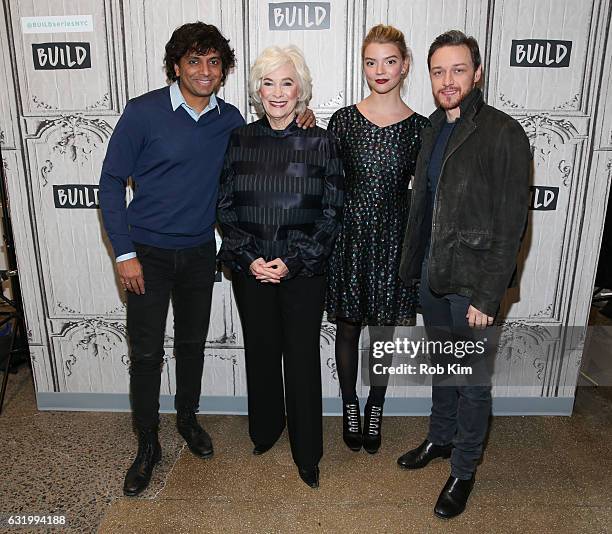 Cast members director M. Night Shyamalan, Betty Buckley, Anya Taylor-Joy and James McAvoy attend the Build Series at Build Studio on January 18, 2017...