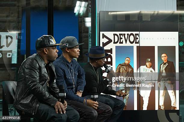 Michael Bivens, Ronnie Devoe, and Ricky Bell attend the Build series at Build Studio on January 18, 2017 in New York City.