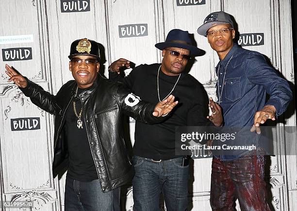 Michael Bivens, Ricky Bell, and Ronnie Devoe of Bell Biv DeVoe attend Build Series Presents at Build Studio on January 18, 2017 in New York City.